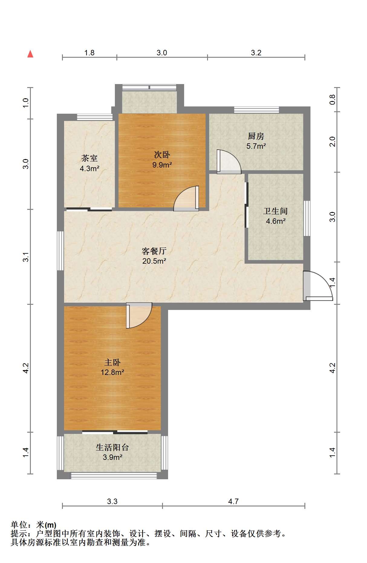 融悦华庭 2室2厅1卫 85m&sup2;