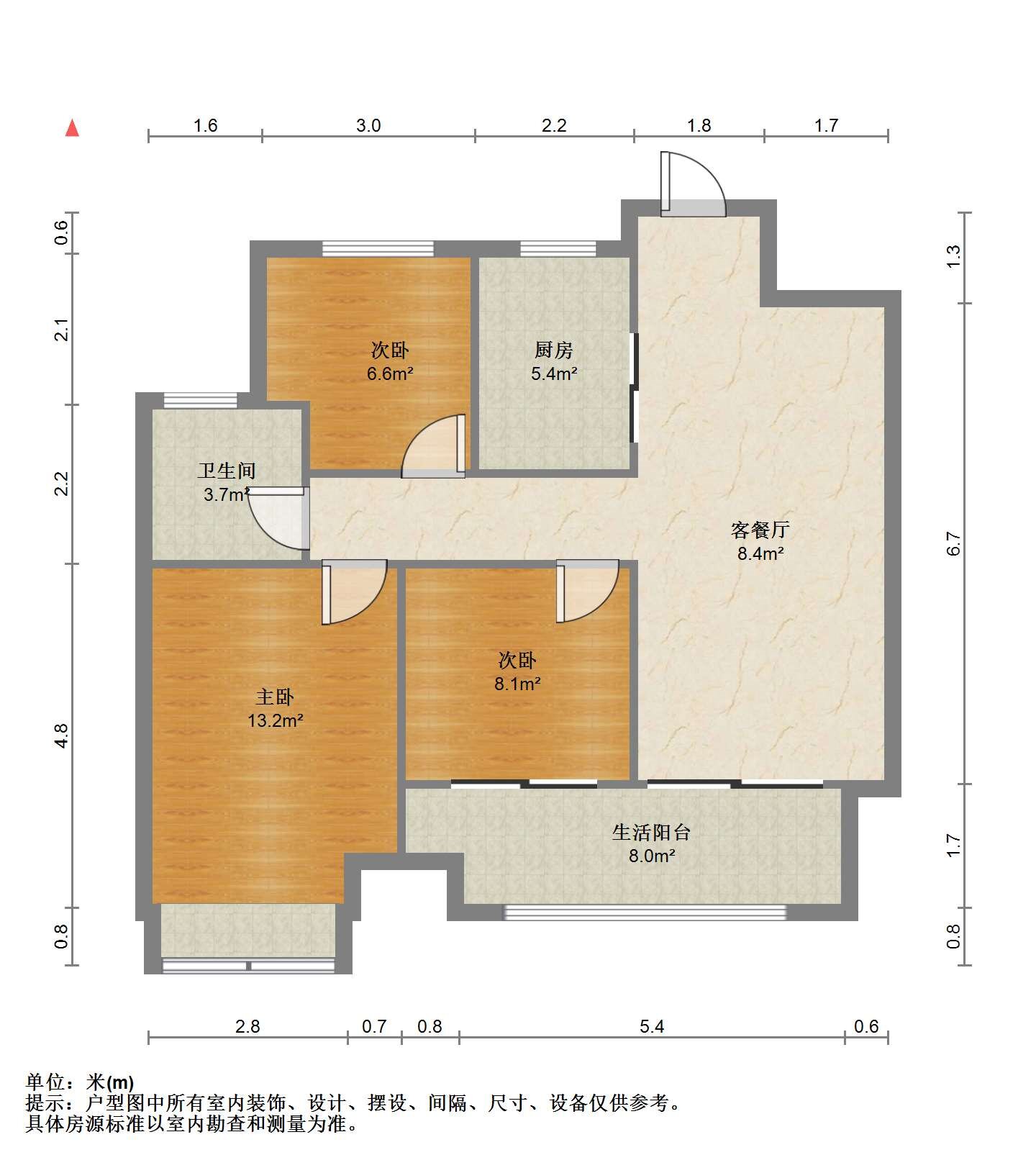 万科未来之光 3室2厅1卫 100m&sup2;
