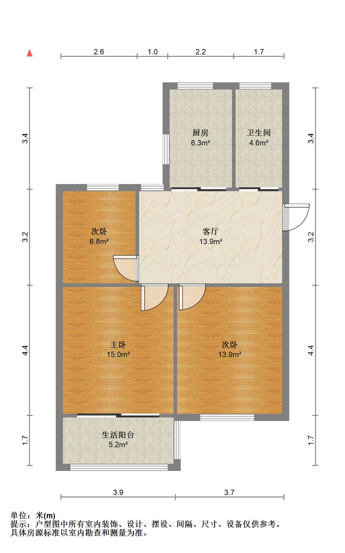 外滩小区 3室1厅1卫 82.21m&sup2;