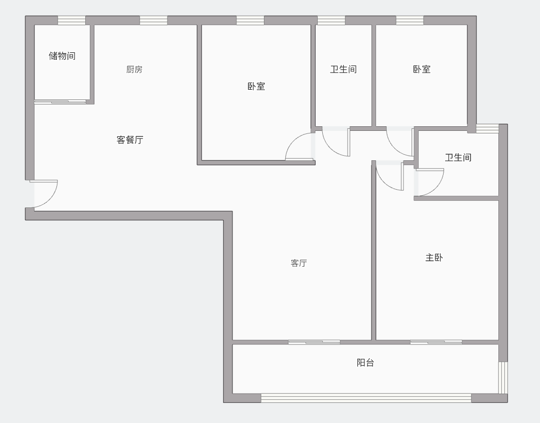 华强城一期 3室2厅1卫 117m&sup2;