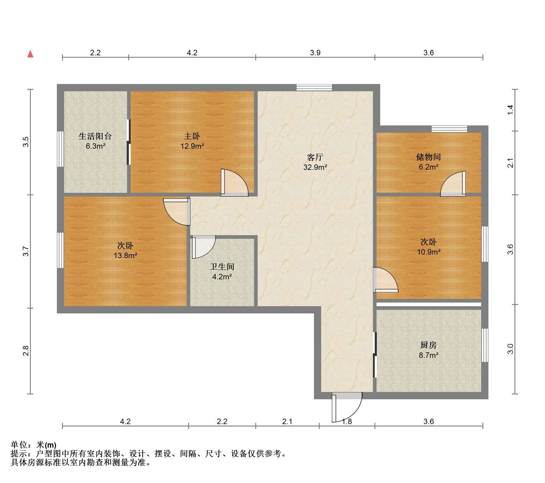 新华城市家园 3室2厅1卫 125.00m&sup2;