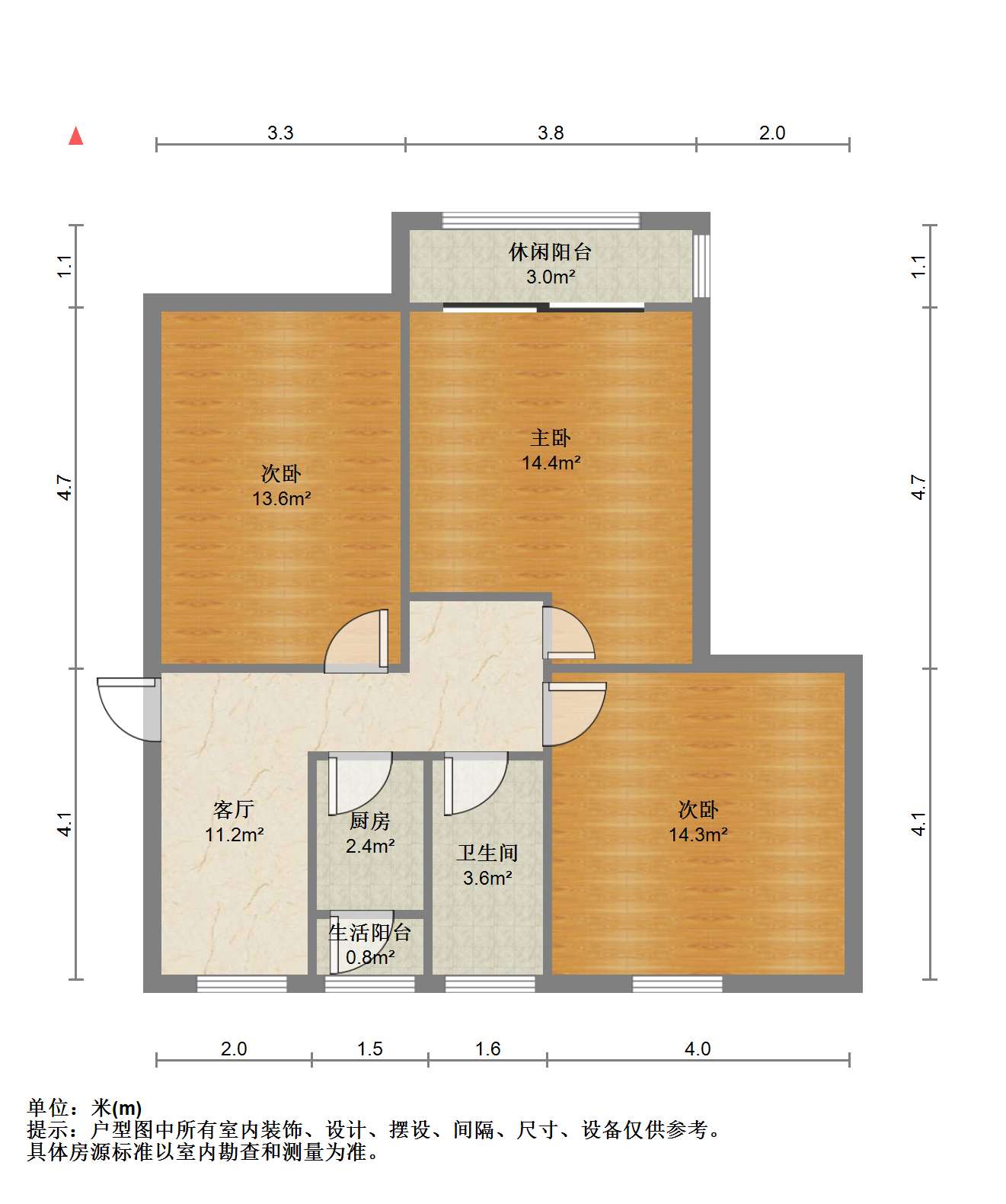 学士府 3室1厅1卫 122m&sup2;