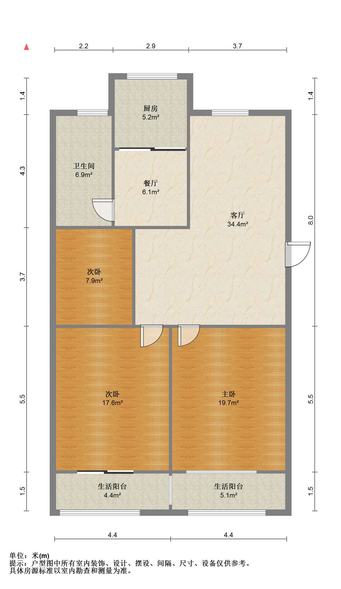 天都花苑 3室2厅1卫 108m&sup2;