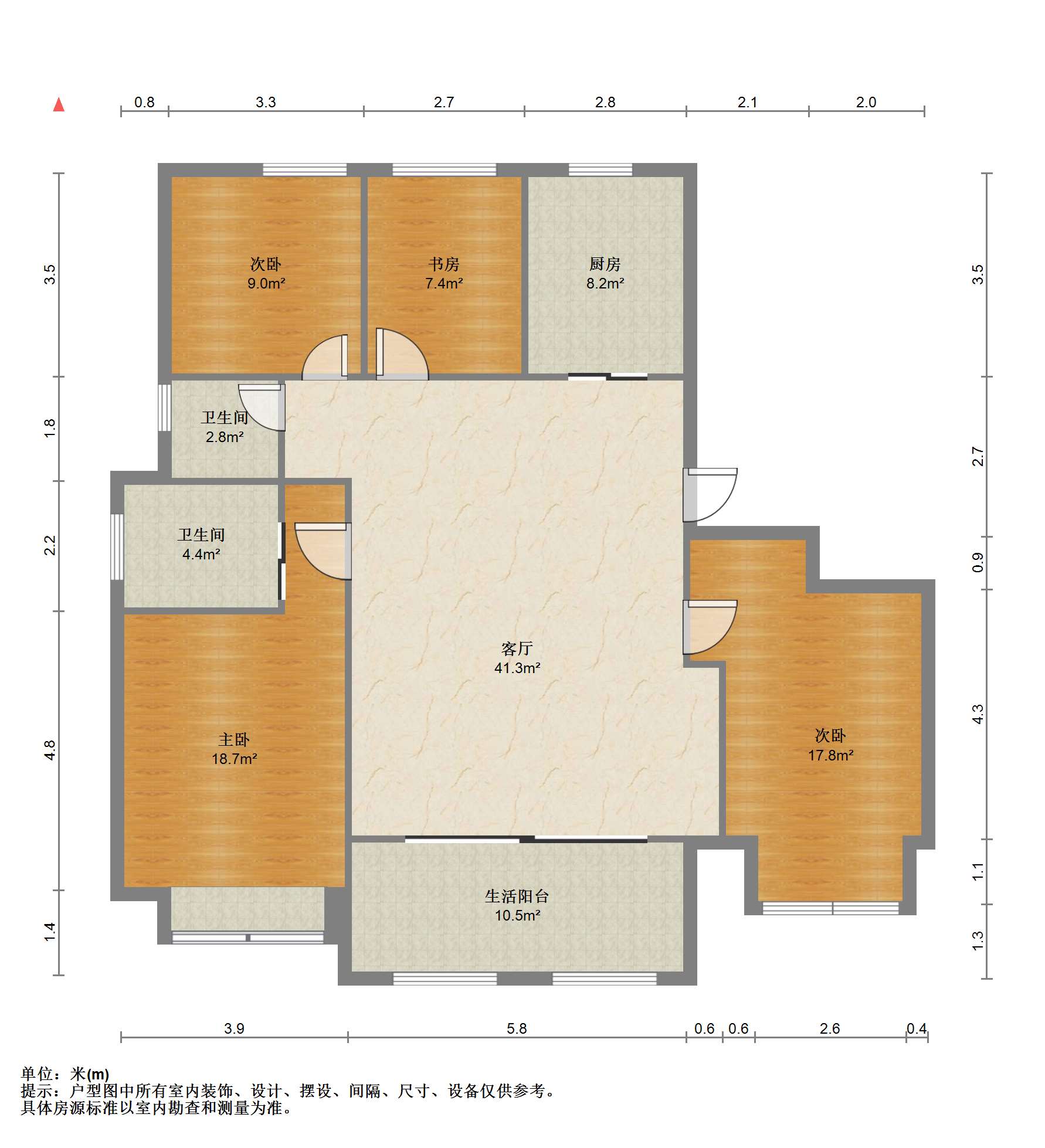 九玺台 4室2厅1卫 143.00m&sup2;