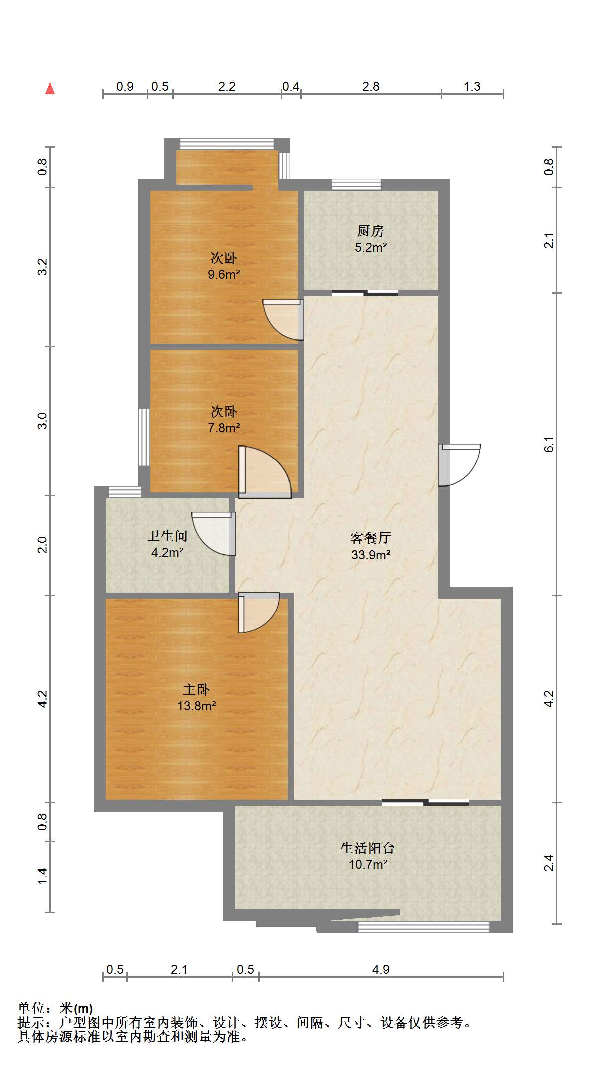 军山花园 3室1厅1卫 113m&sup2;