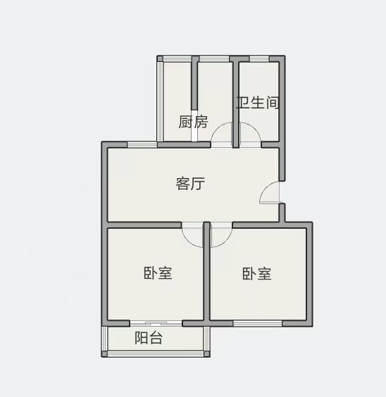 新桃园 2室1厅1卫 68.5m&sup2;