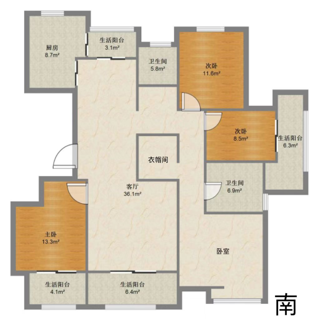 盛和花半里 4室2厅2卫 178m&sup2;