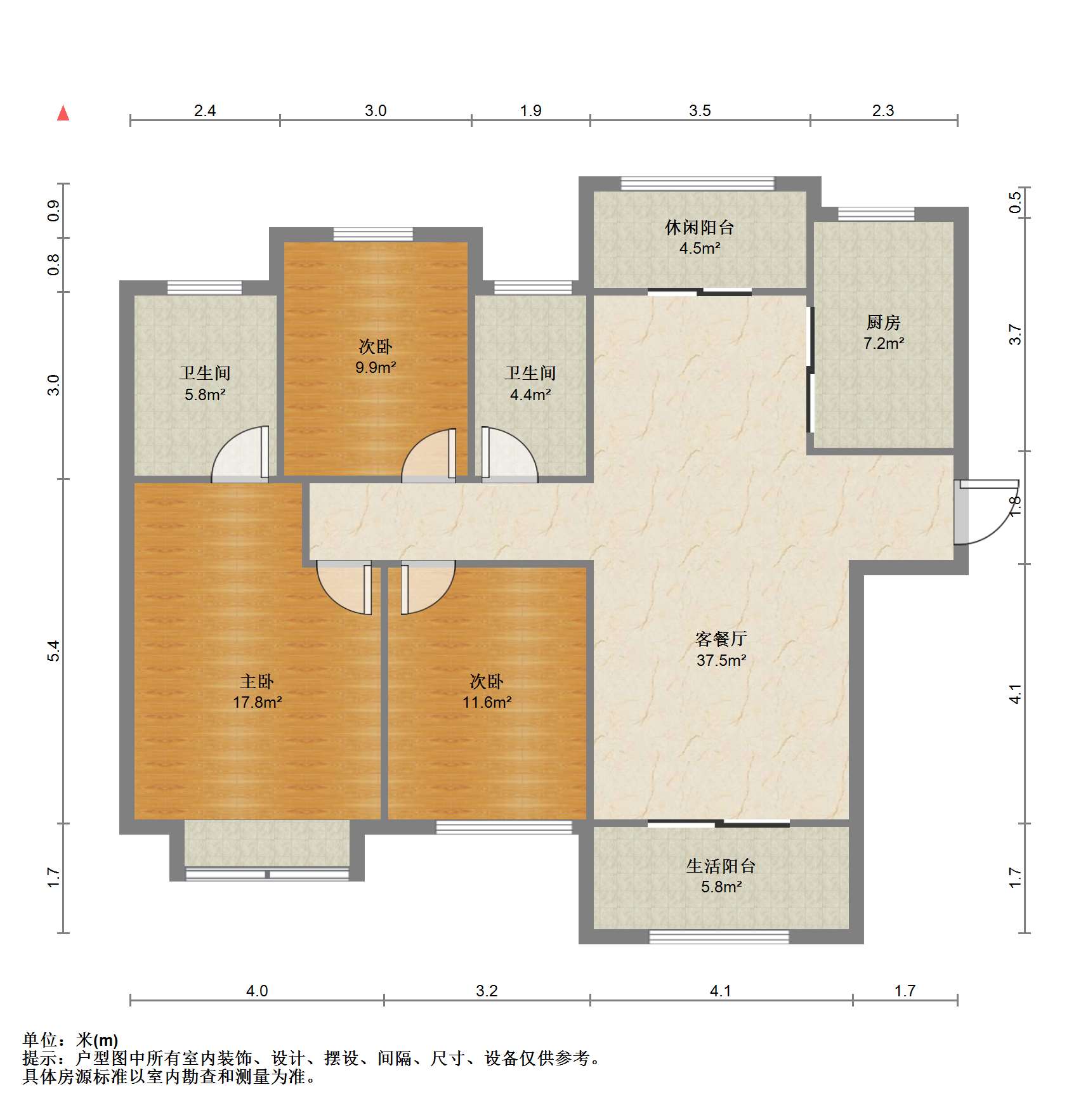 华润悦锦湾 3室2厅2卫 130m²