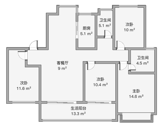 春风南岸东园 4室2厅2卫 136.00m²
