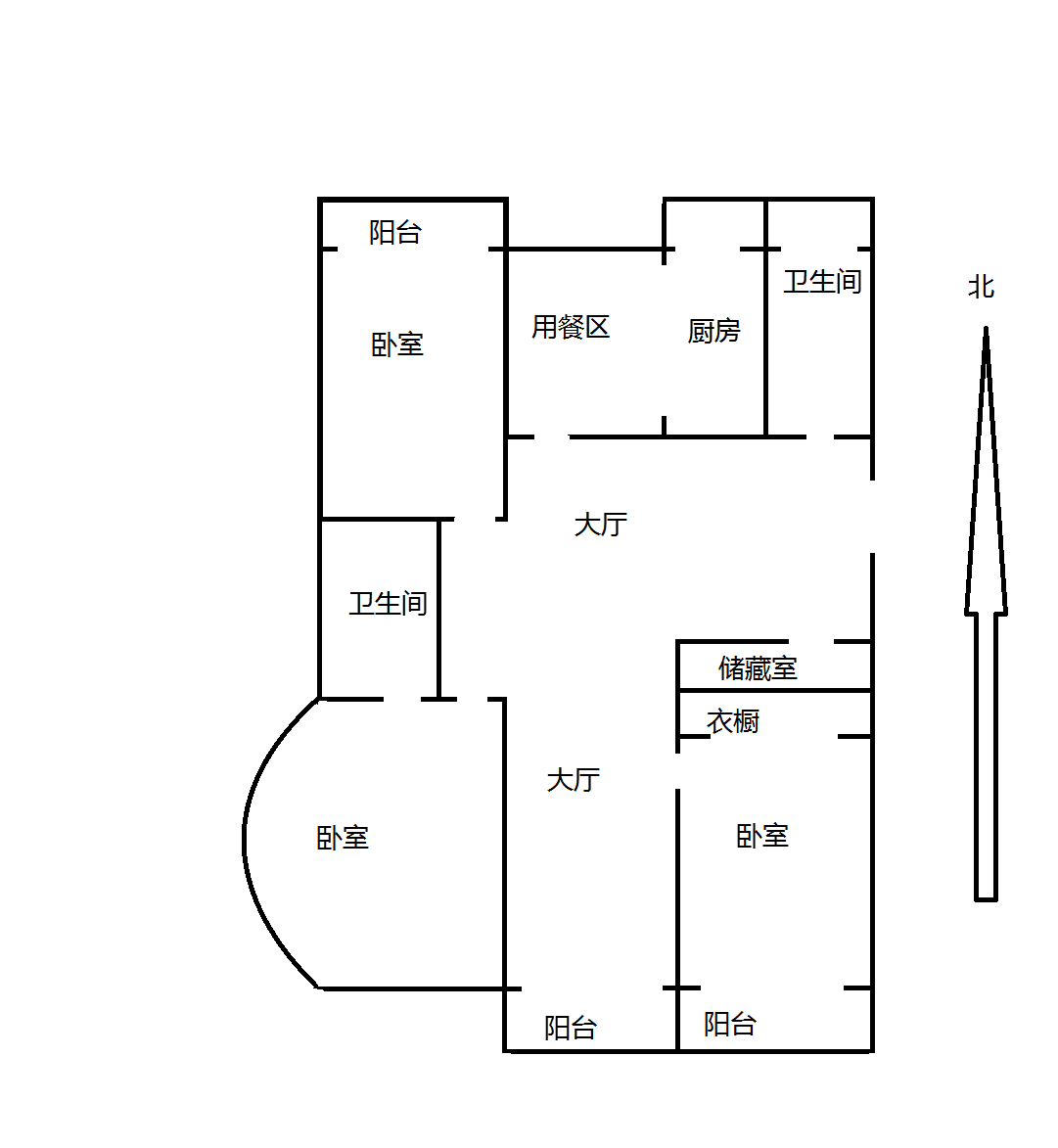 和睦小区 3室2厅1卫 170m²