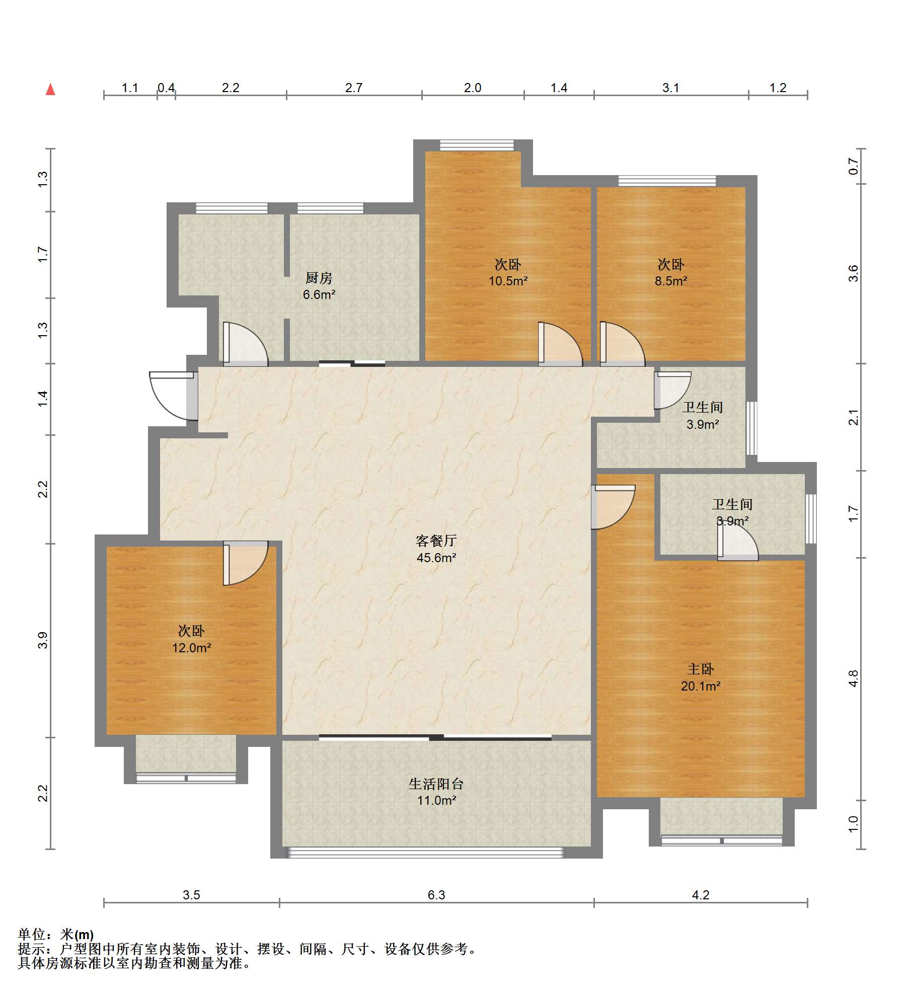 万科翡翠公园 4室2厅2卫 136m&sup2;