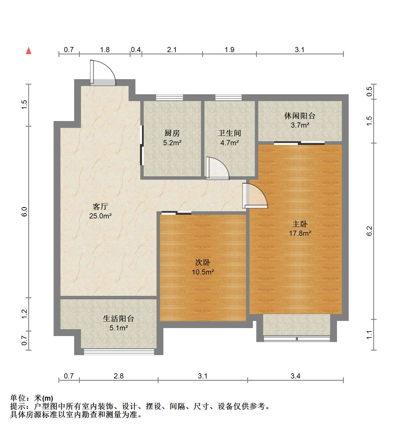 春晓熙岸 3室2厅1卫 92m&sup2;