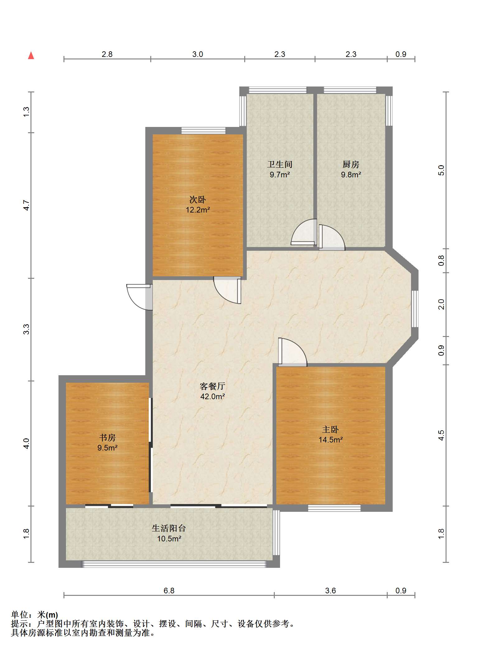 天润家园 3室2厅1卫 126.70m&sup2;