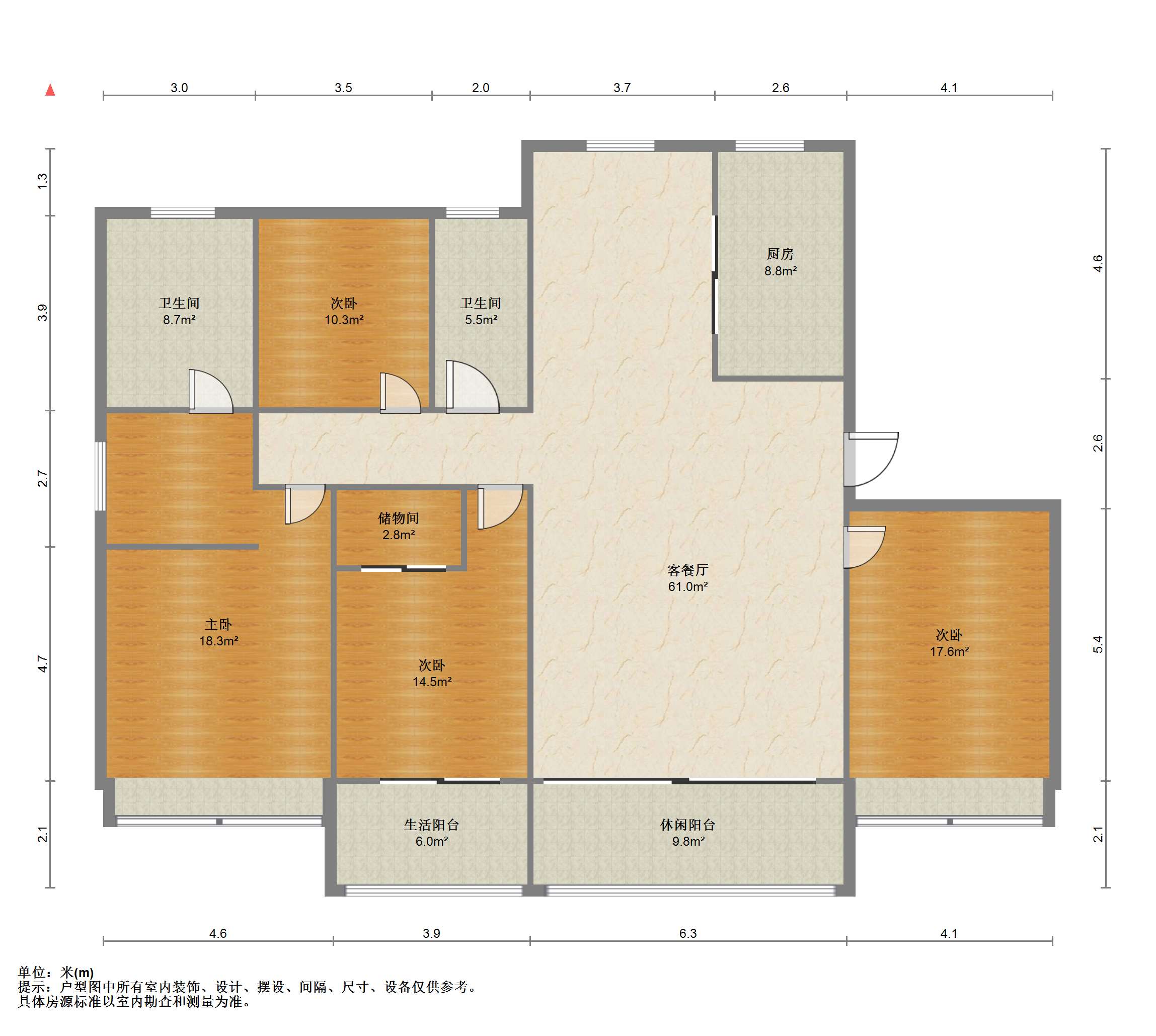 崇川金茂府 4室2厅2卫 186.00m&sup2;