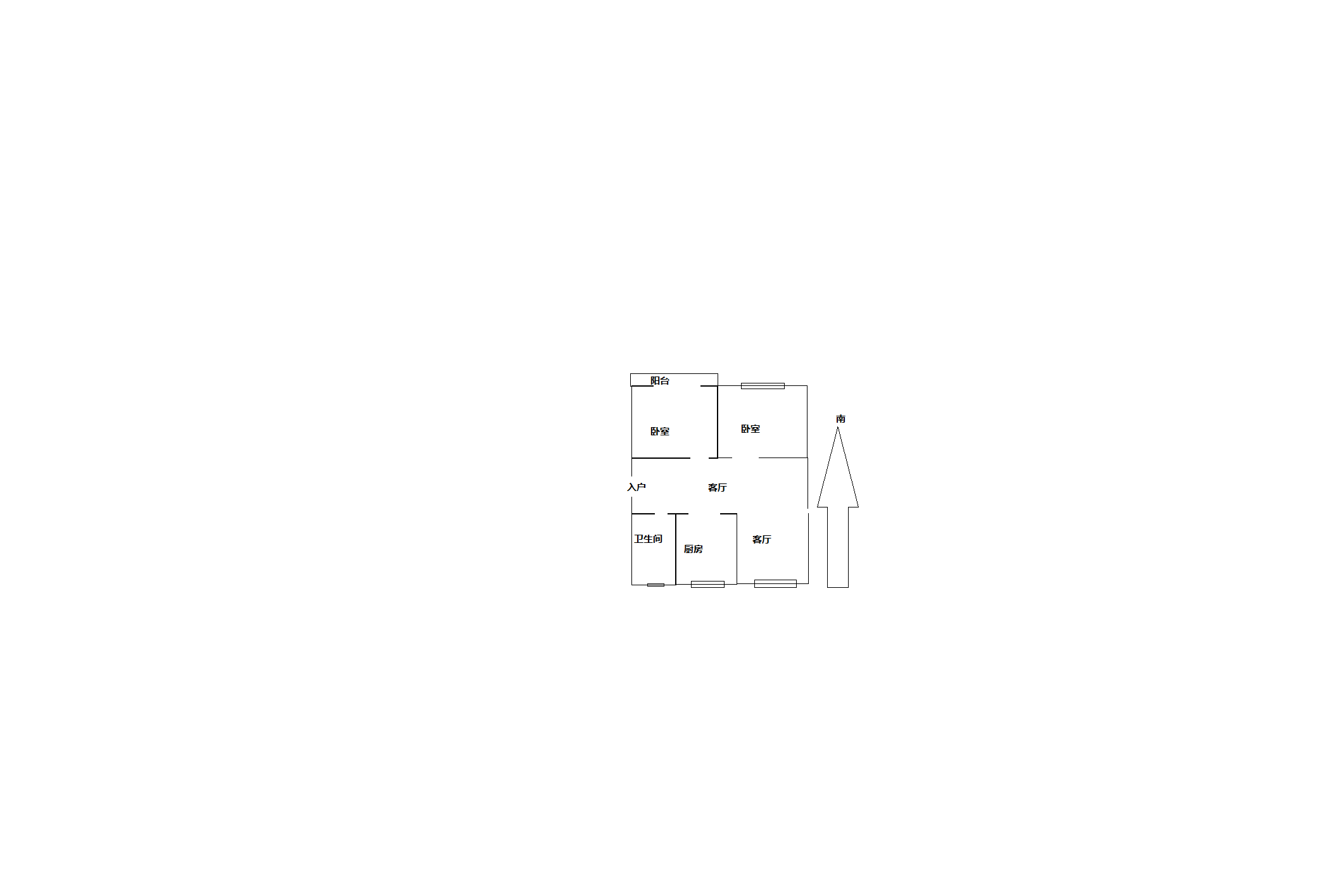 虹桥新苑 2室2厅1卫 105.00m&sup2;