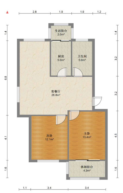 锦城苑 3室2厅1卫 143.03m&sup2;