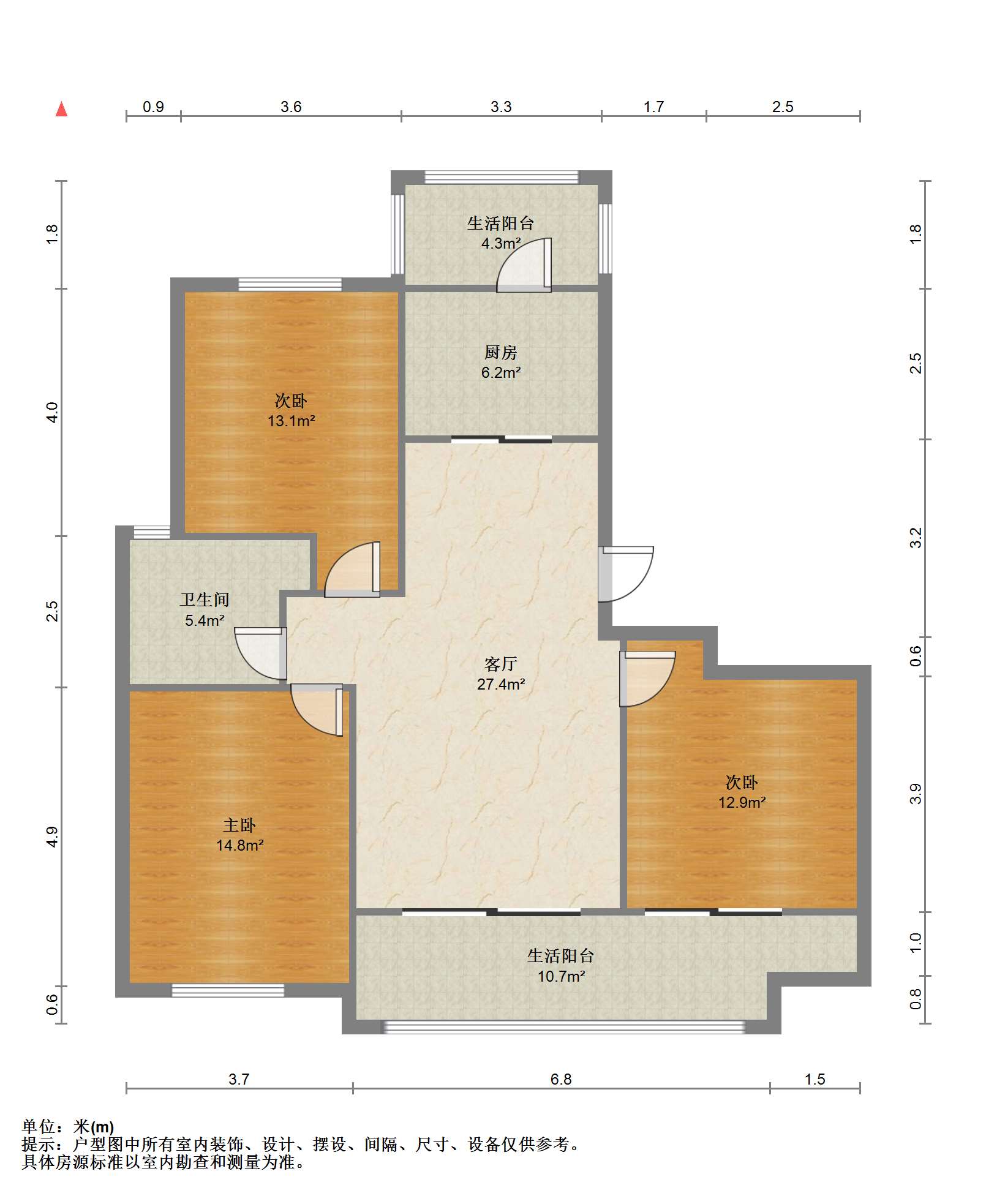 雅学苑 3室2厅1卫 111m&sup2;
