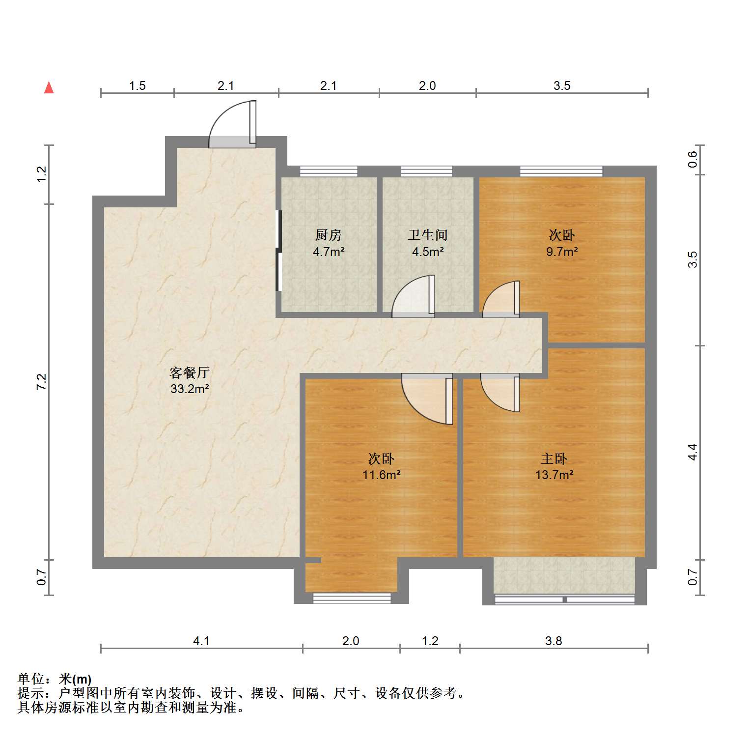 新城香溢紫郡 3室2厅1卫 96.88m&sup2;