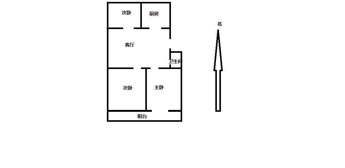 郭里园 3室1厅1卫 80.35m&sup2;