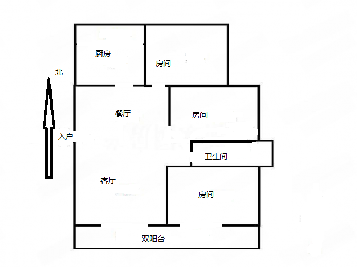 万濠星城 3室2厅1卫 119.12m²