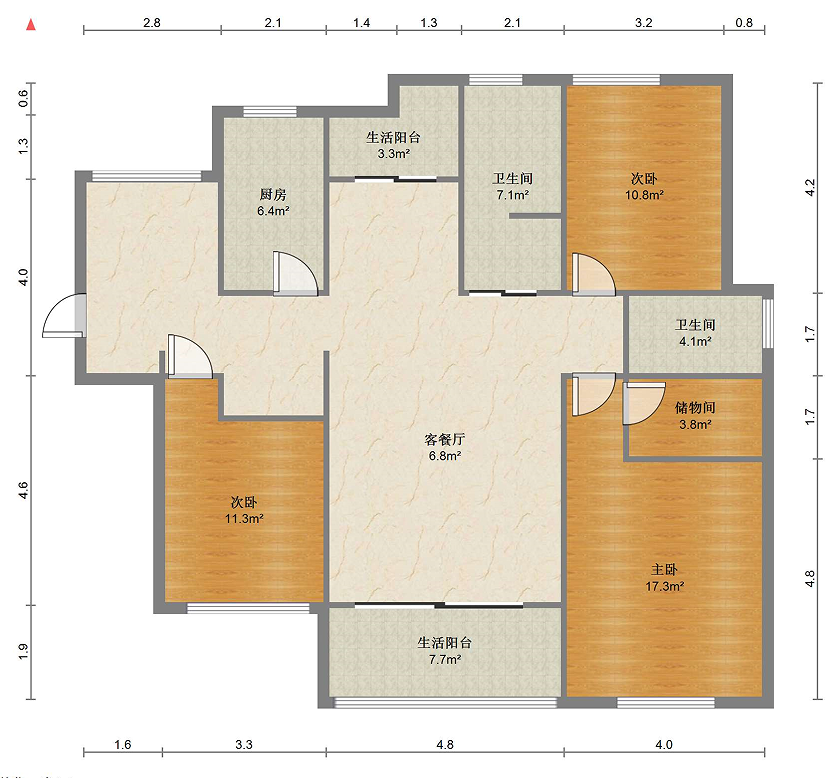 御景湾 3室2厅2卫 195.00m&sup2;