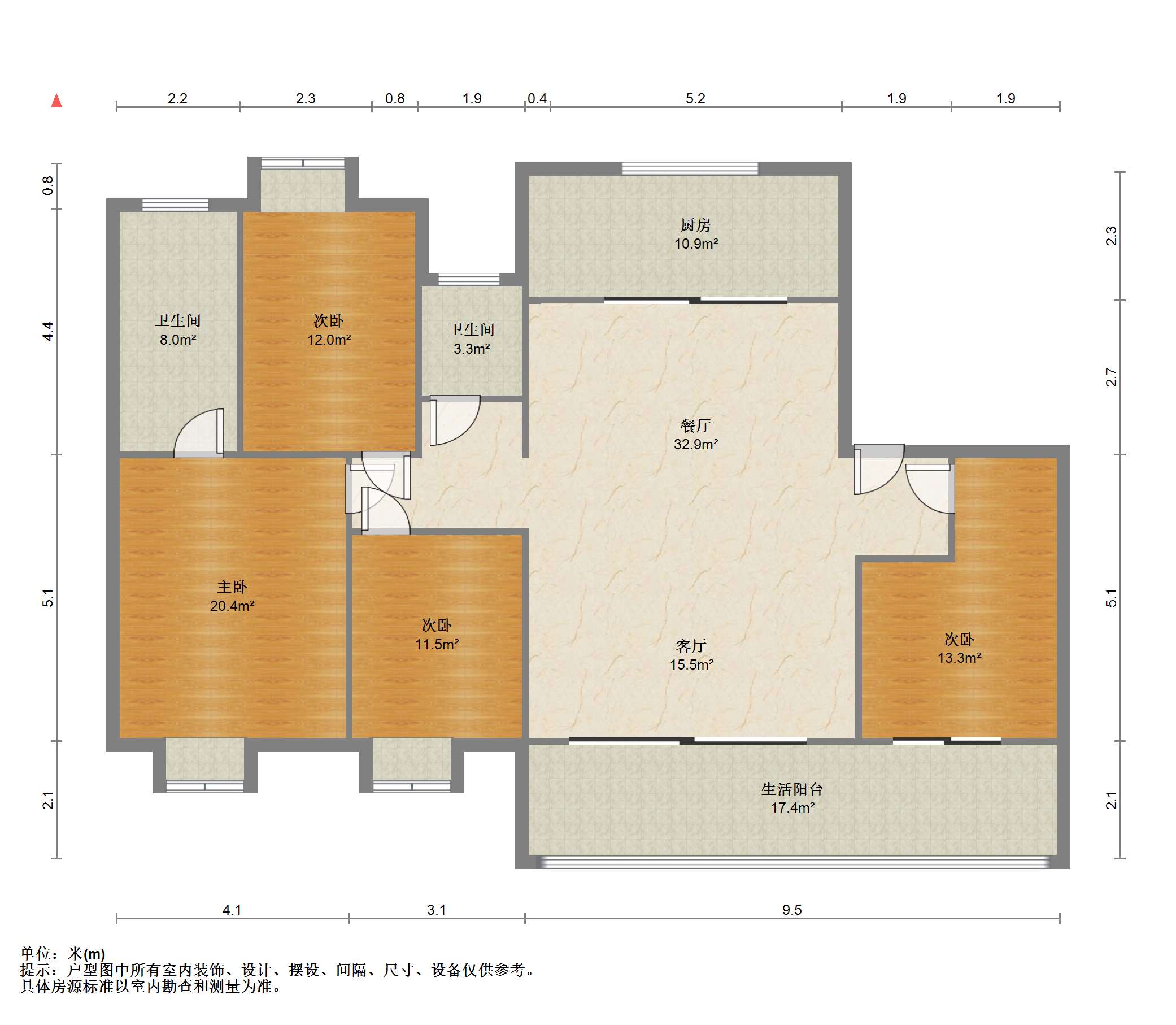 万科方圆 4室2厅2卫 174.42m&sup2;