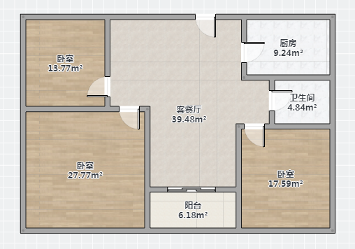 华强城一期 3室2厅1卫 128.00m&sup2;
