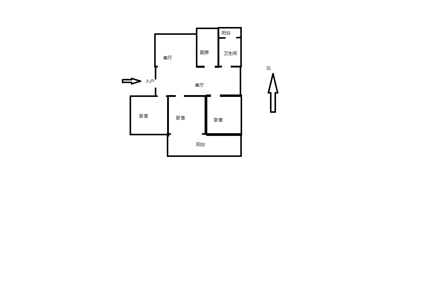 濠西园 3室2厅1卫 124m&sup2;