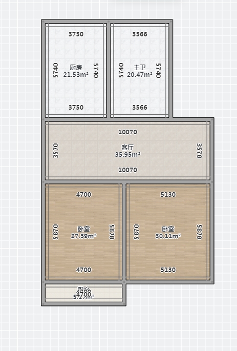 郭里园 2室1厅1卫 83.38m&sup2;