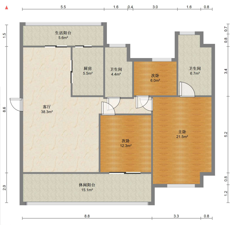 碧桂园时代悦城 3室2厅1卫 124m&sup2;