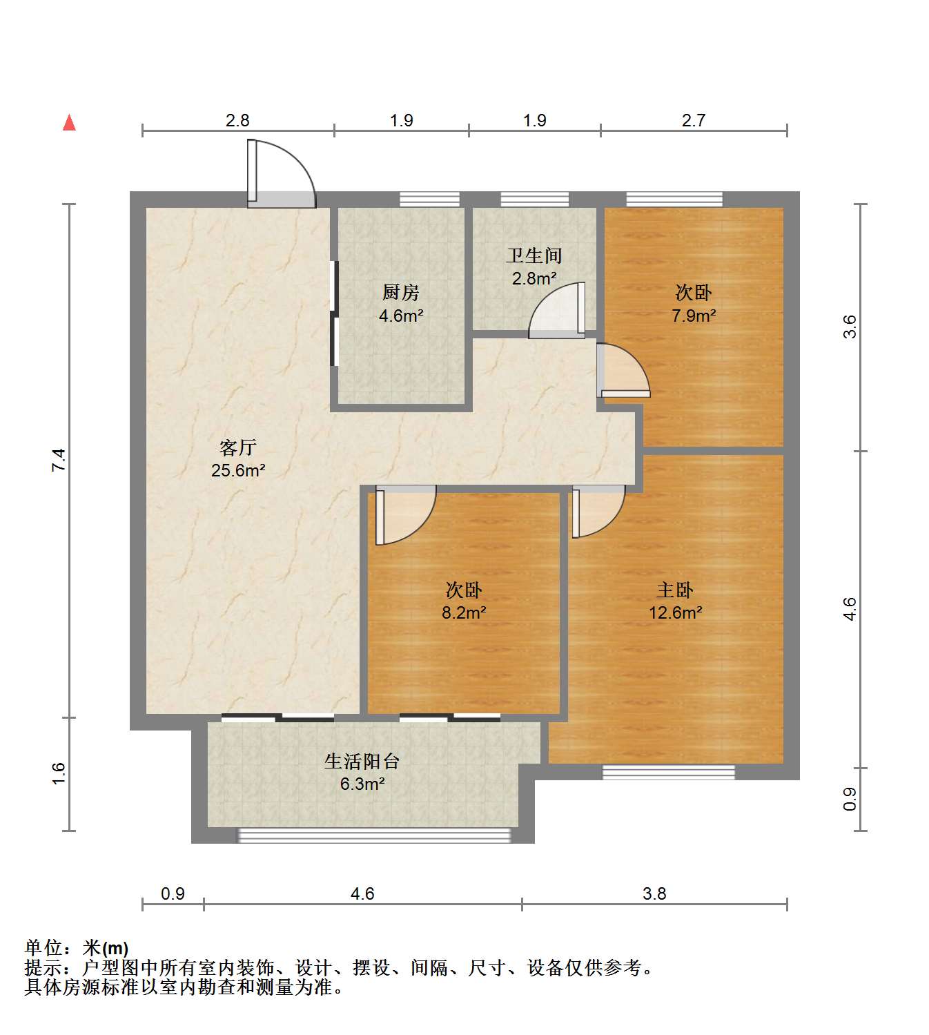 春溪集 3室2厅1卫 89m&sup2;