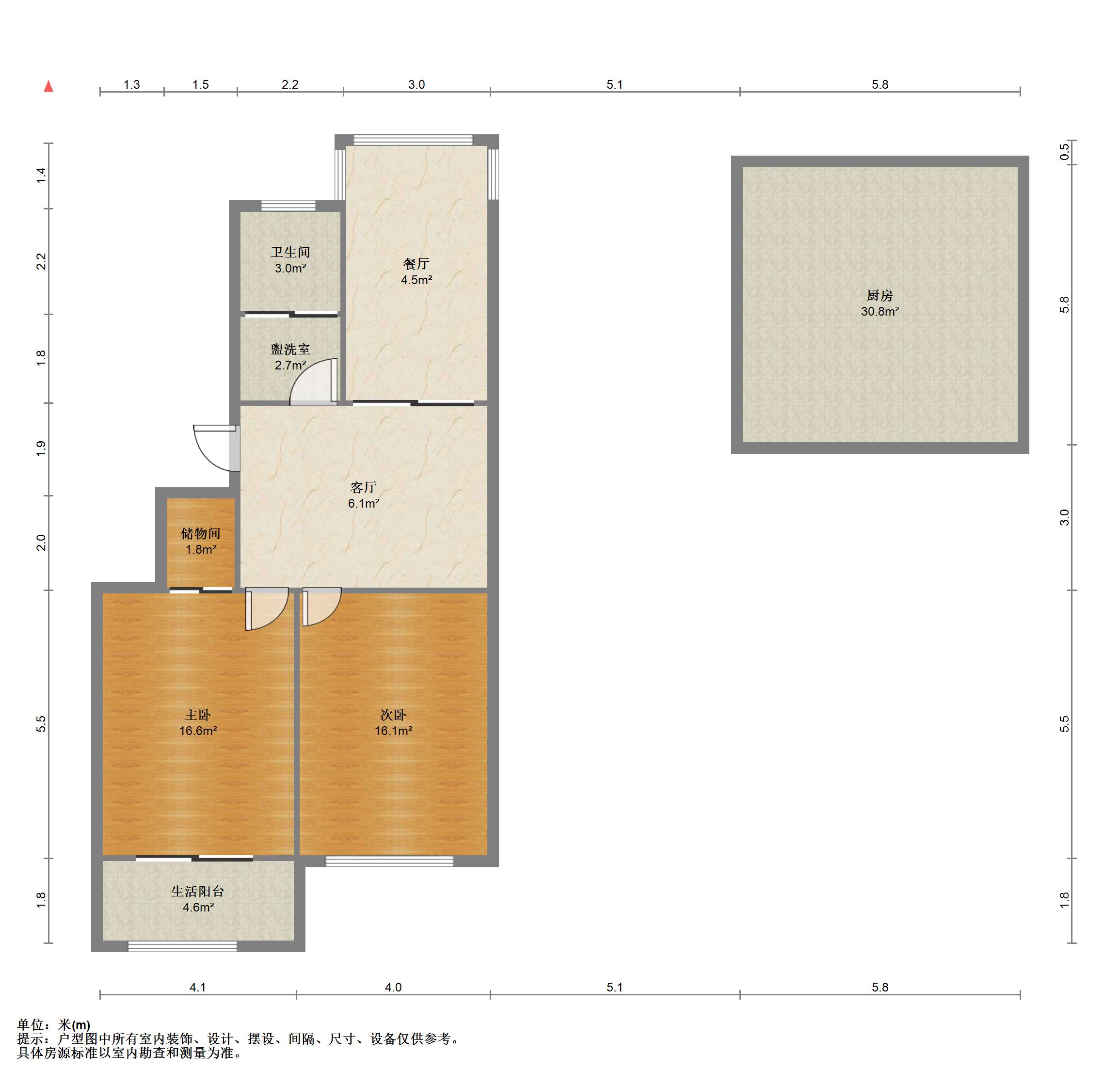 五山花苑 2室2厅1卫 89.52m&sup2;