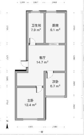 濠东小苑 3室2厅2卫 86.07m&sup2;