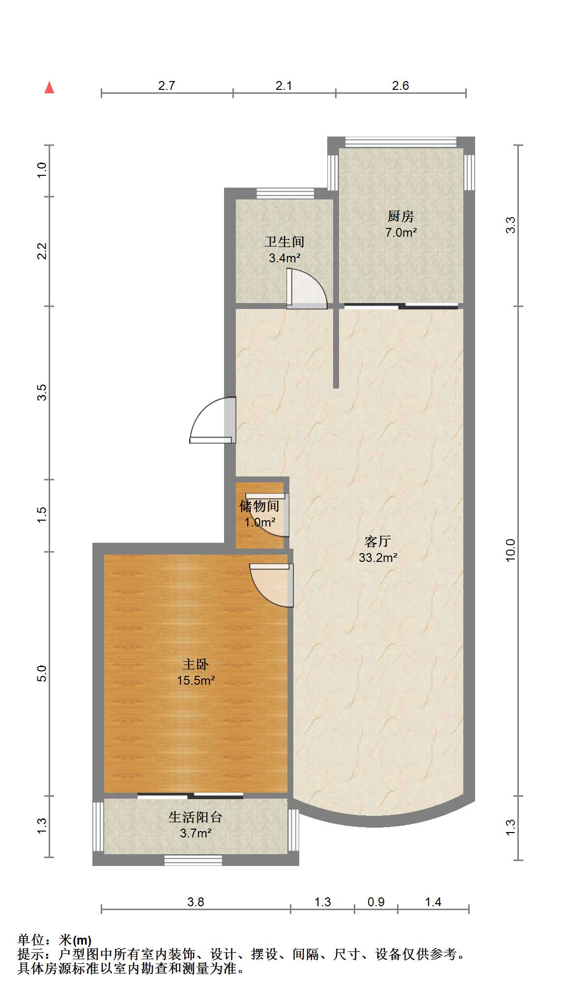 金龙花苑 2室1厅1卫 79.86m&sup2;