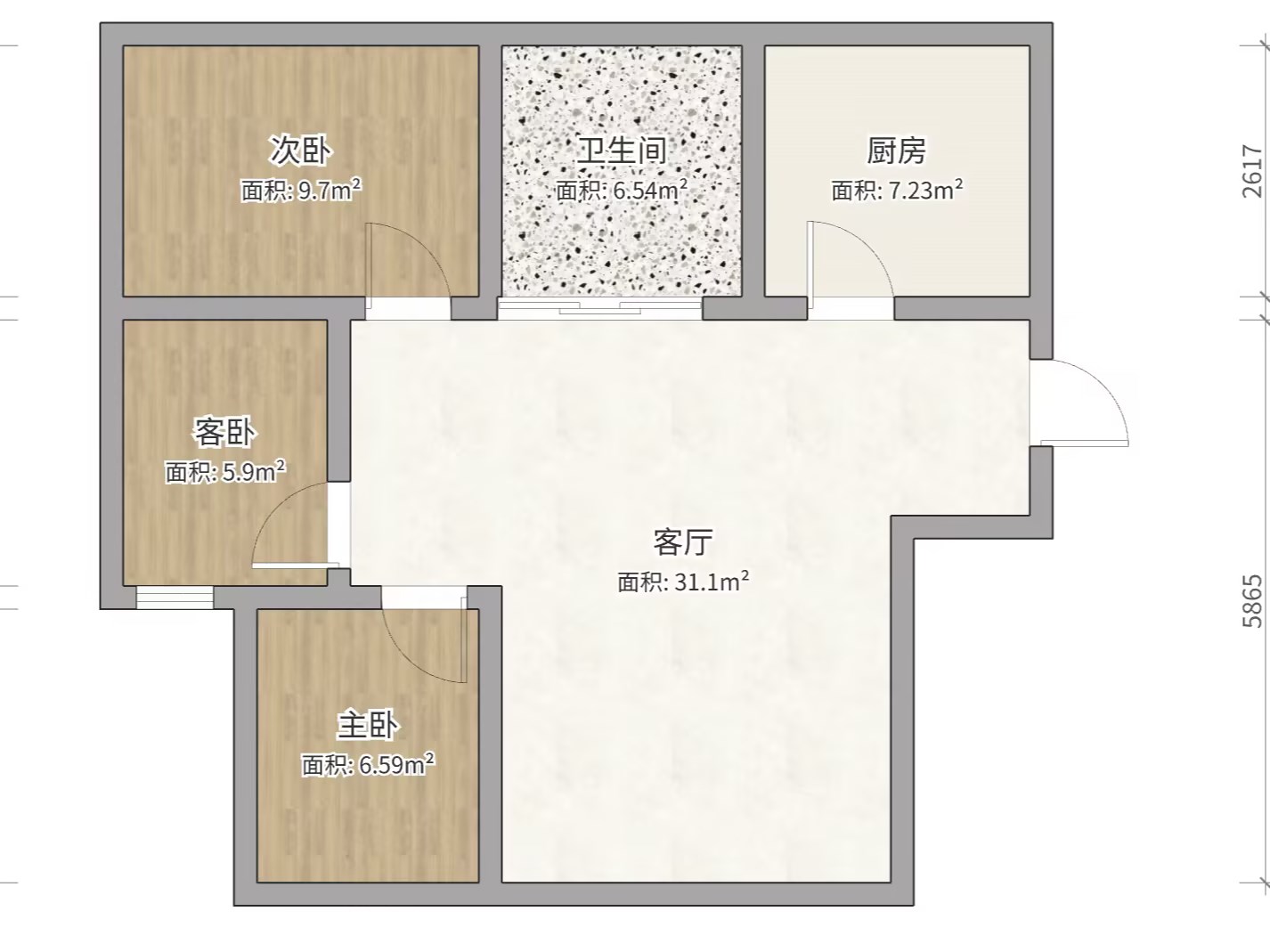 紫东花苑 3室1厅1卫 110.00m&sup2;