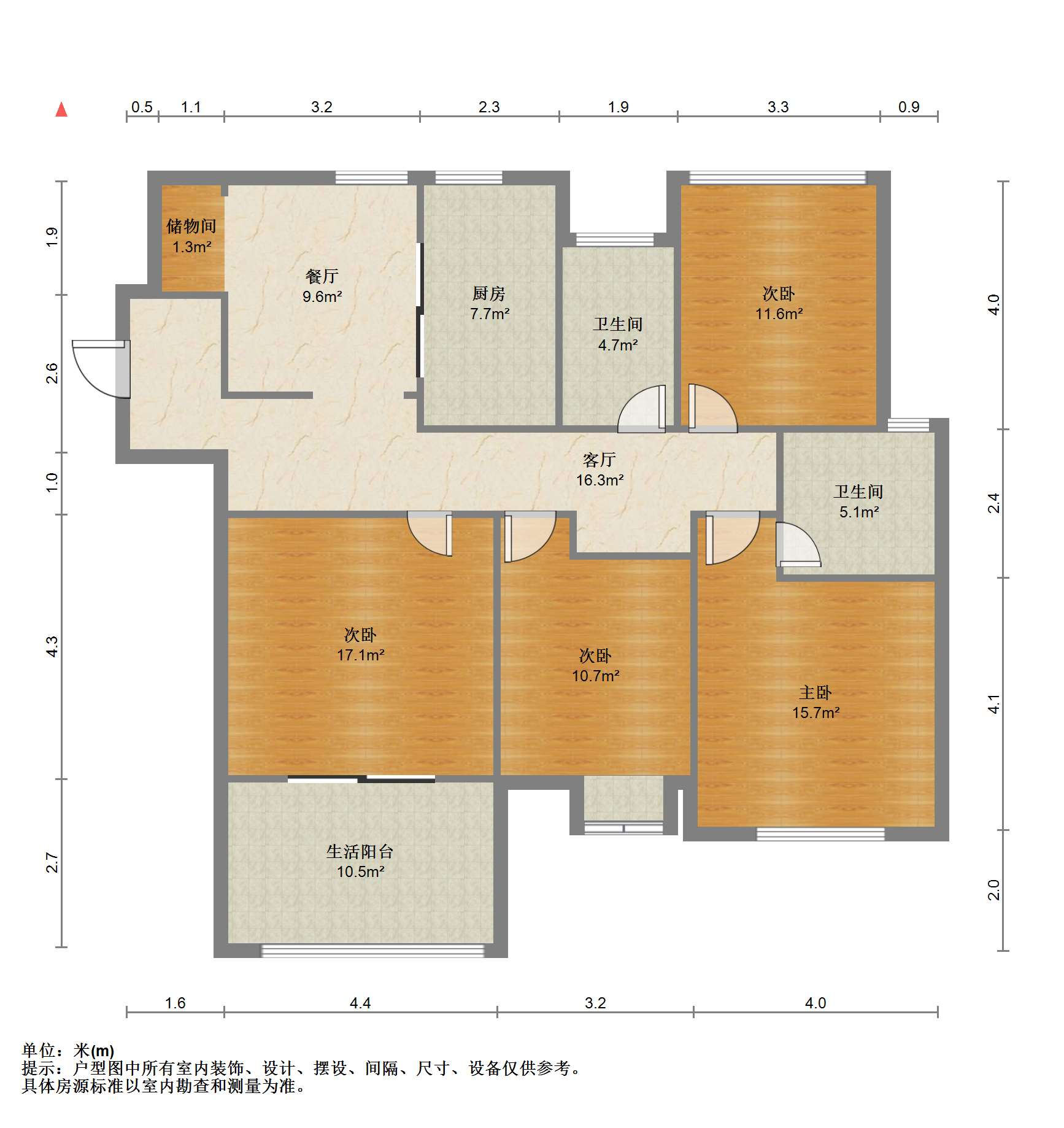 景瑞御府 4室2厅2卫 120.00m&sup2;