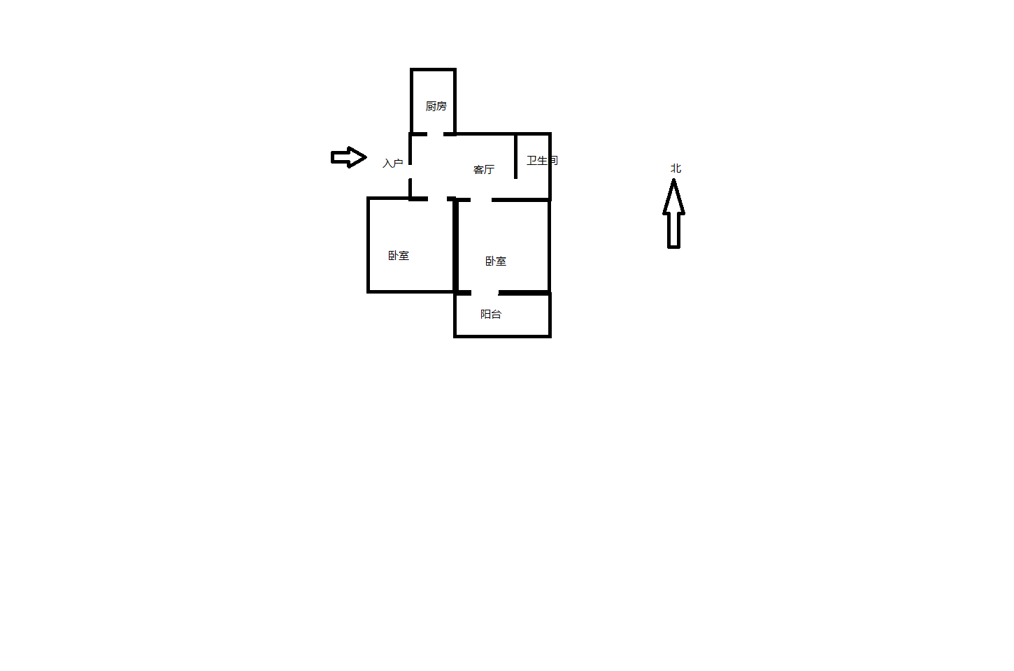 起凤园 2室1厅1卫 63.01m&sup2;