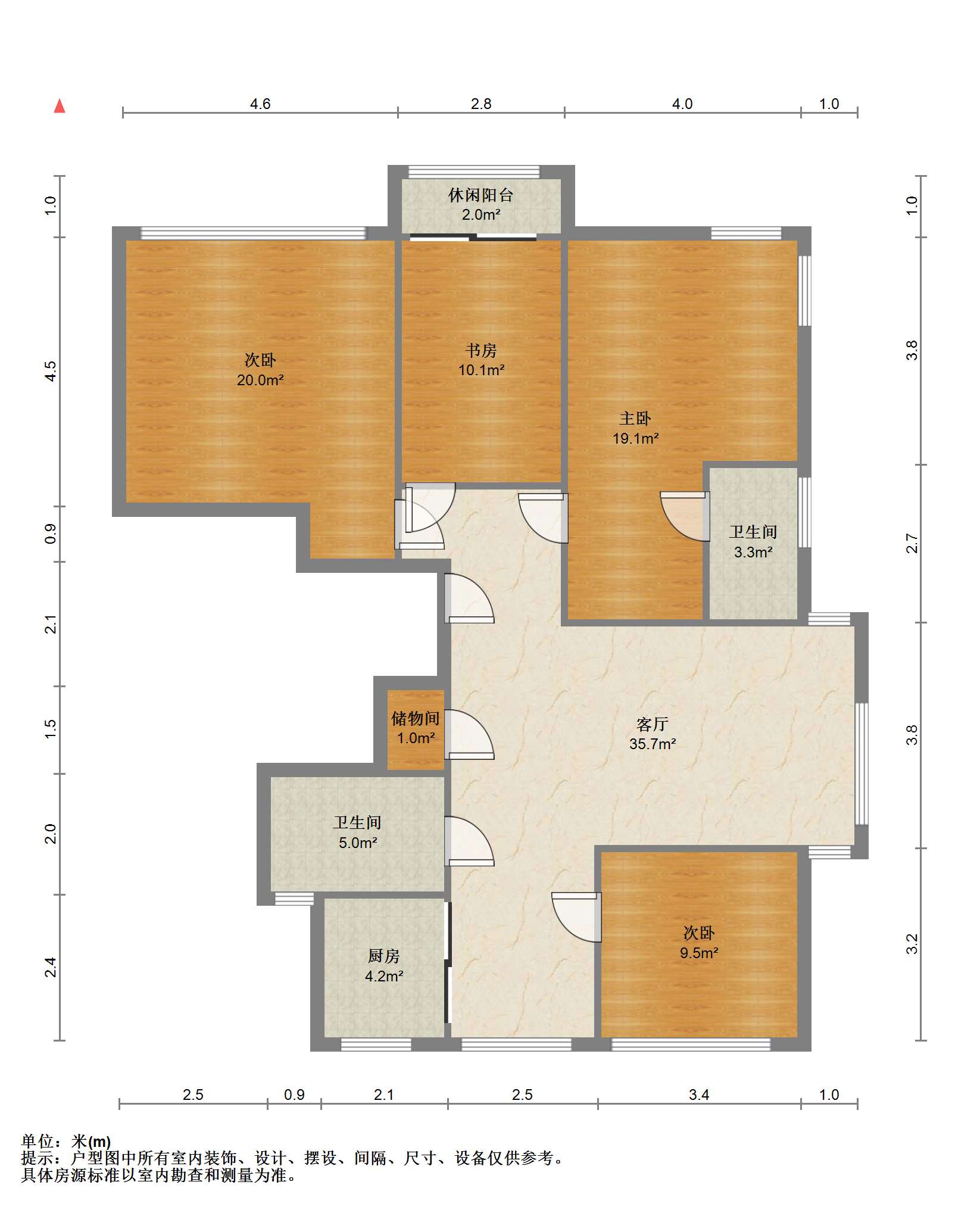 凤凰莱茵苑 4室2厅2卫 160m&sup2;