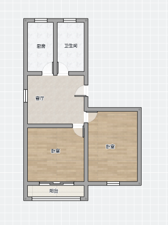 华威园 2室1厅1卫 65m&sup2;