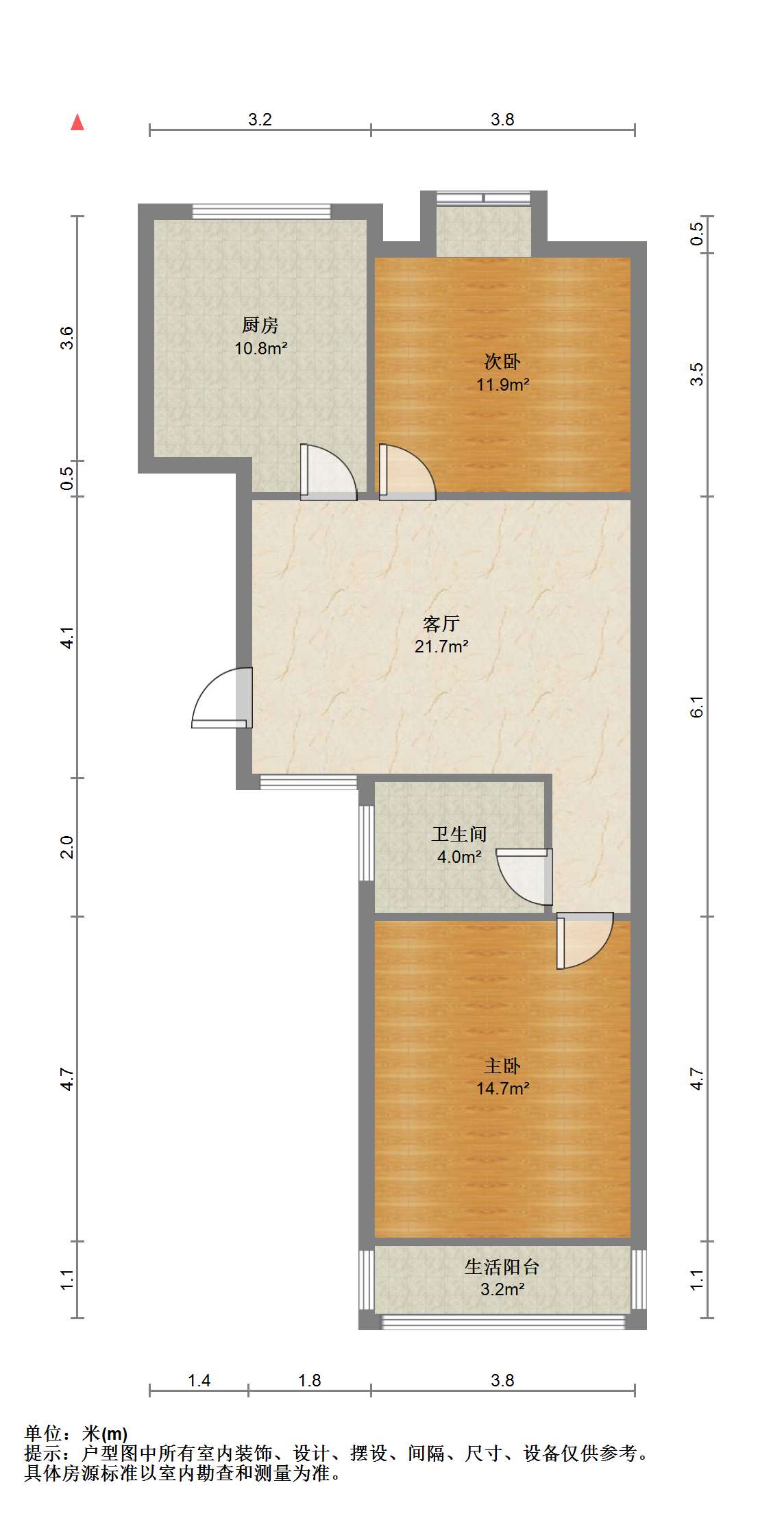 天一裕景苑 3室2厅1卫 94m&sup2;