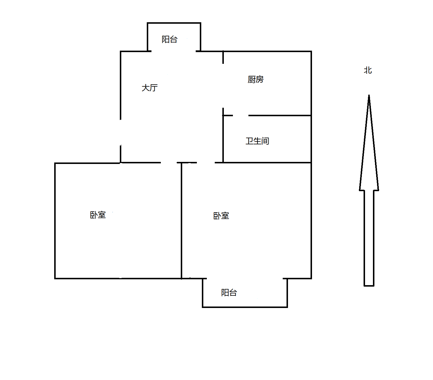 北园新村 2室1厅1卫 64m&sup2;