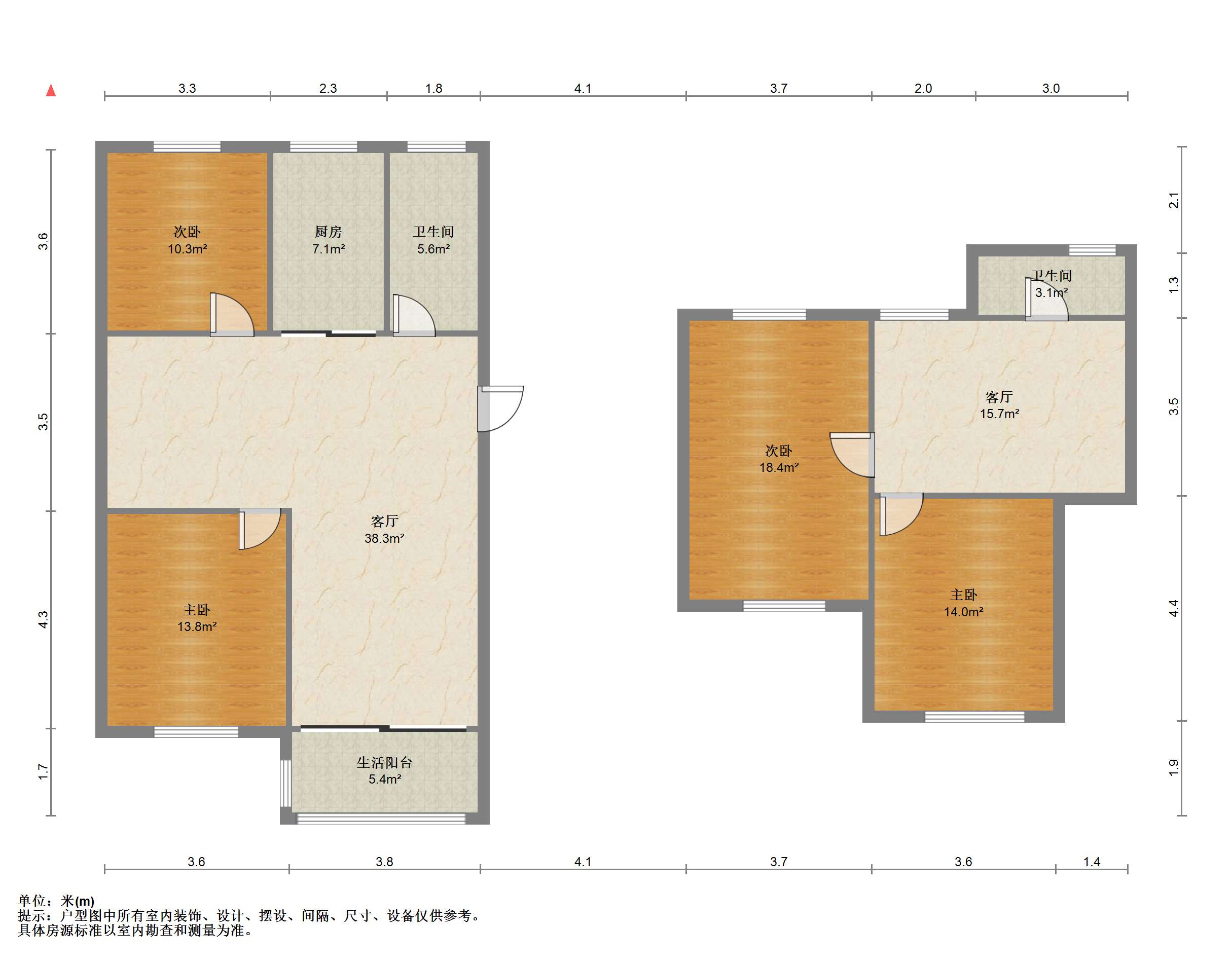 曙光社区 4室3厅2卫 150.24m²