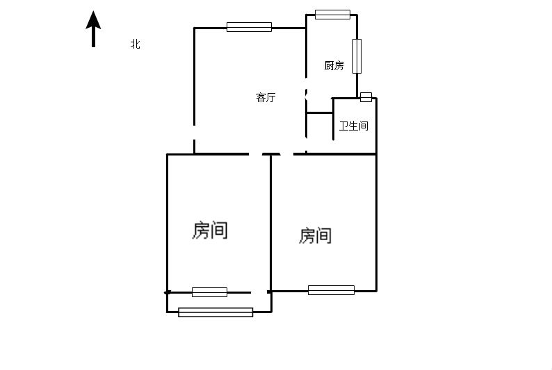 鸿运城市花苑 2室1厅1卫 70.62m&sup2;