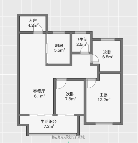 东时区 3室2厅1卫 93m&sup2;
