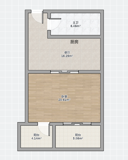 尚德城邦 1室1厅1卫 75.00m&sup2;