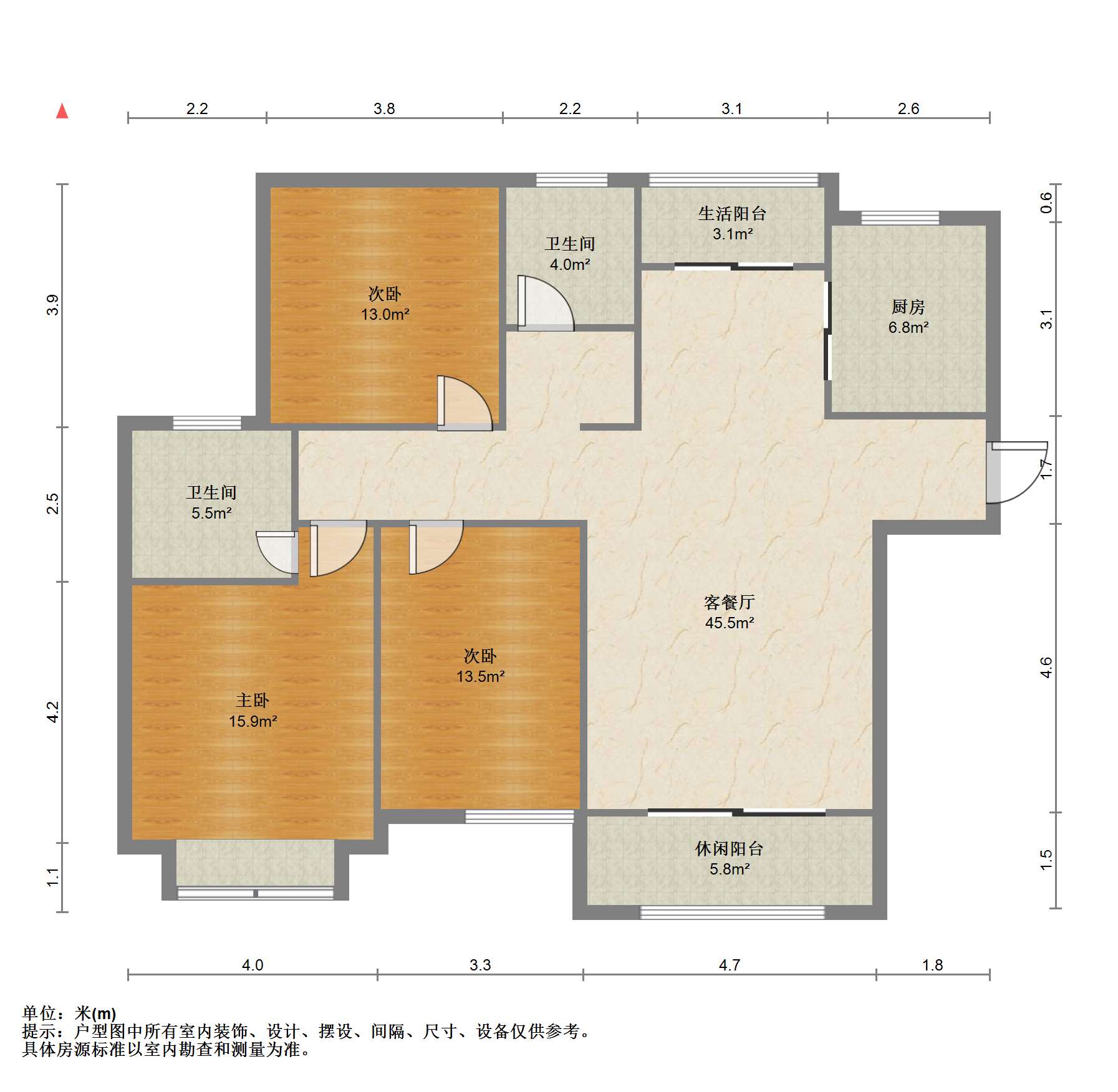 弘阳上城 3室2厅2卫 133m&sup2;