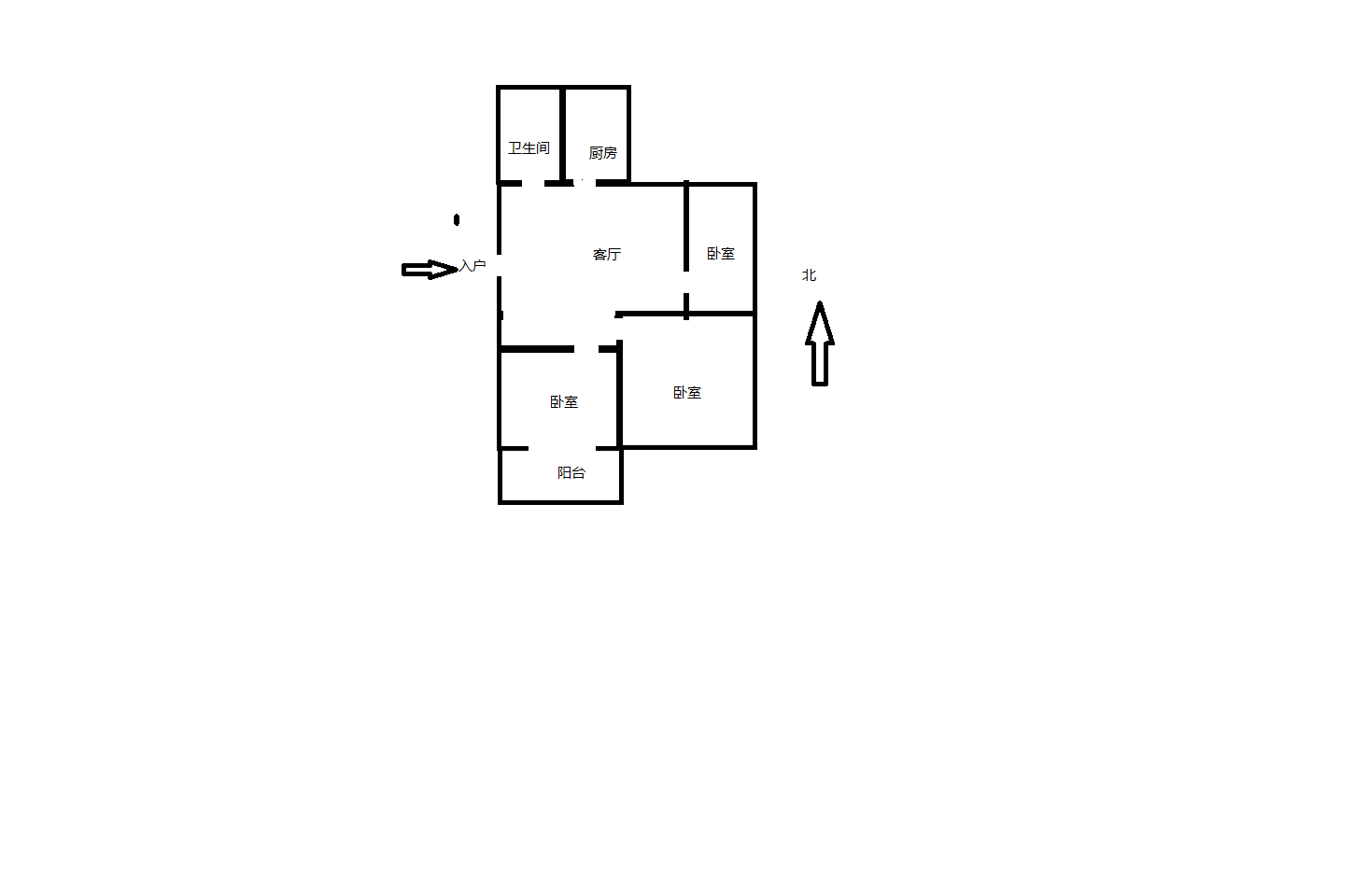 虹桥北村(崇川区) 3室1厅1卫 77m&sup2;