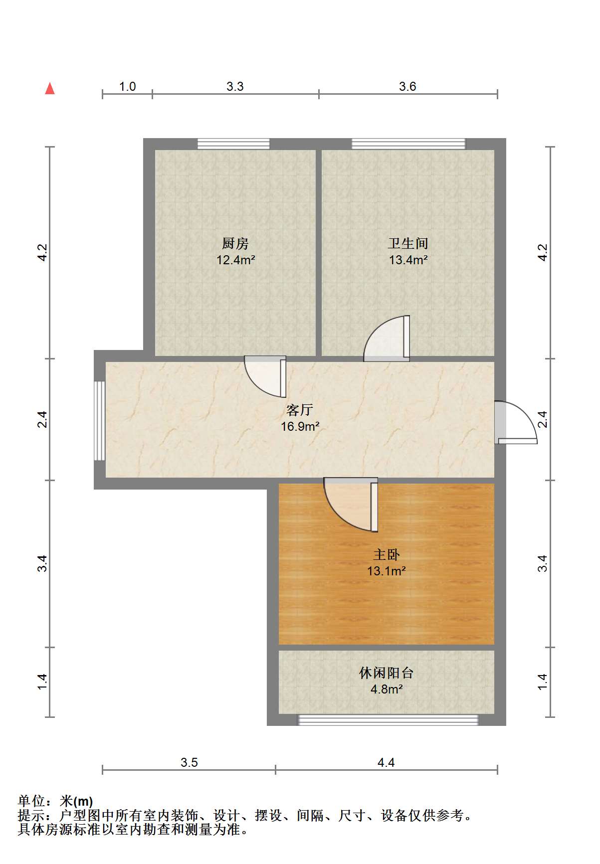 锦安花园一期 1室1厅1卫 62m²