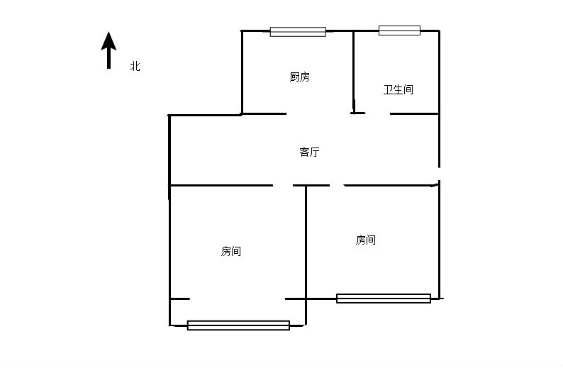新建路新村(新建花苑) 2室1厅1卫 62.86m&sup2;