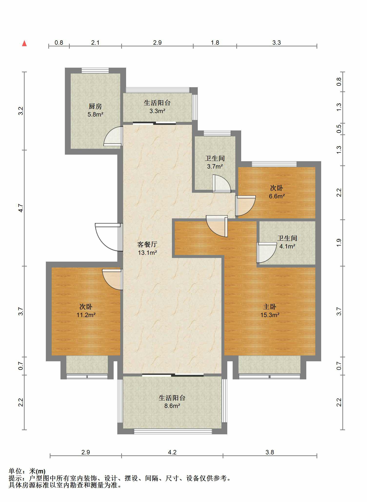 南通1912 3室2厅2卫 127m&sup2;
